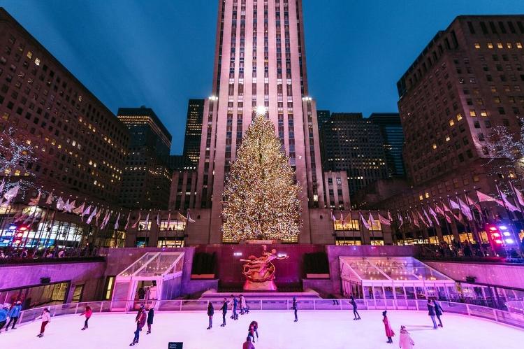 A famosa árvore de natal do Rockefeller Center