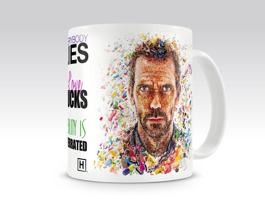 A caneca Pills é estampada com o rosto do médico mais mal-humorado da TV, o Dr. House. Fabricada em porcelana, a peça tem capacidade para 300 ml e está à venda na Cult Bazar (www.cultbazar.com.br) por R$ 31,90 (+ frete) - Divulgação
