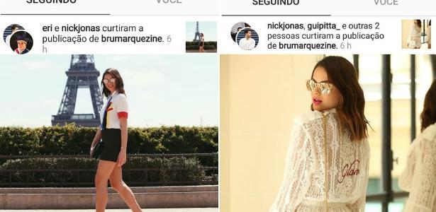 Nick Jonas curtiu fotos de Bruna Marquezine - Reprodução/Instagram - Reprodução/Instagram
