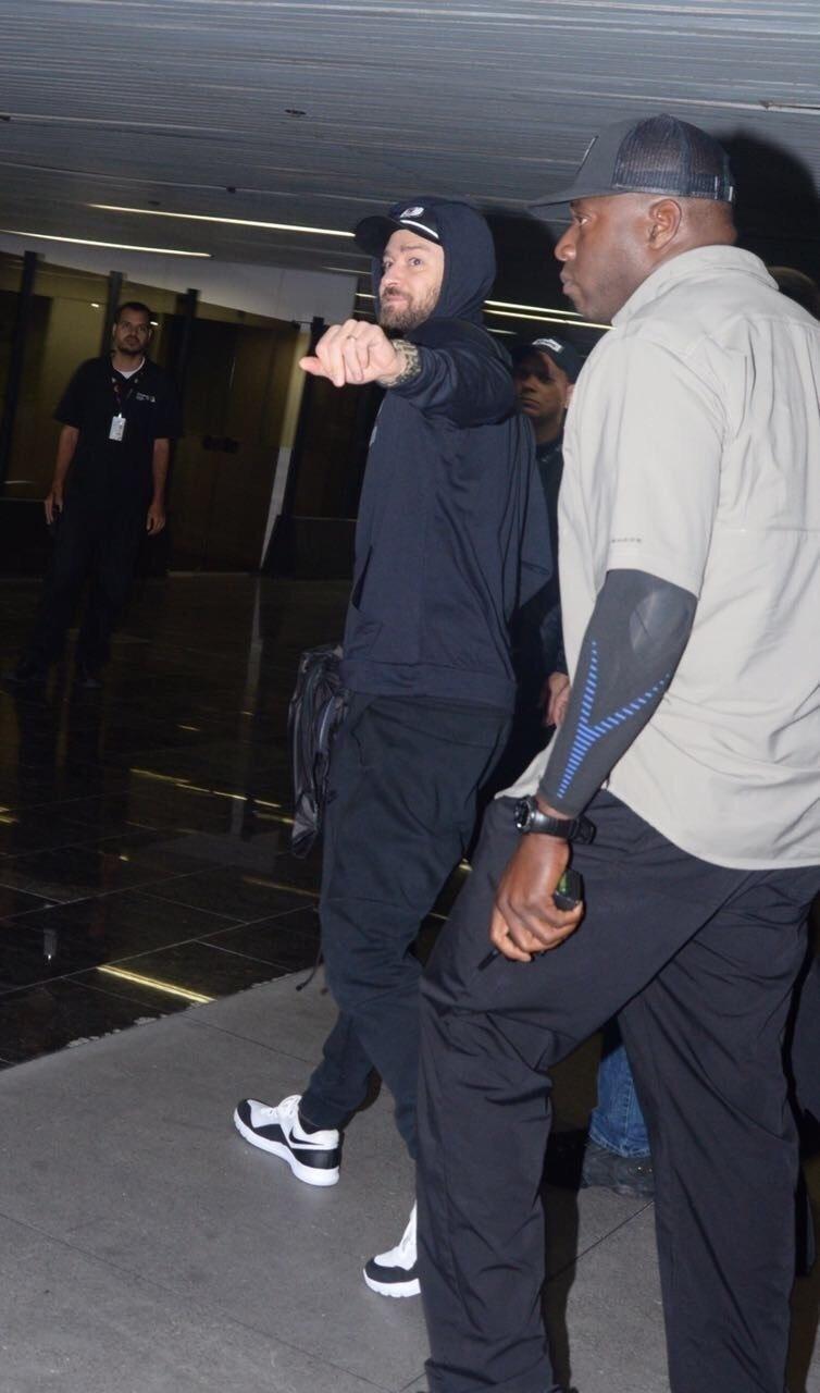 Justin Timberlake também estava com sorriso no rosto após fechar o primeiro fim de semana do Rock in Rio - Vinicius Marinho/Brazil News