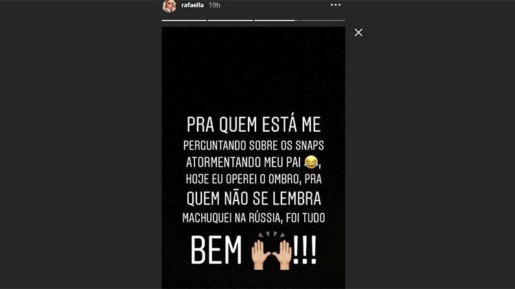 Rafaella Santos tranquilza fãs sobre cirurgia no ombro - Reprodução/Instagram - Reprodução/Instagram