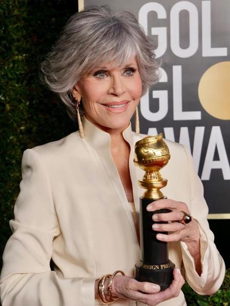 Jane Fonda foi homenageada domingo no Globo de Ouro - Reprodução