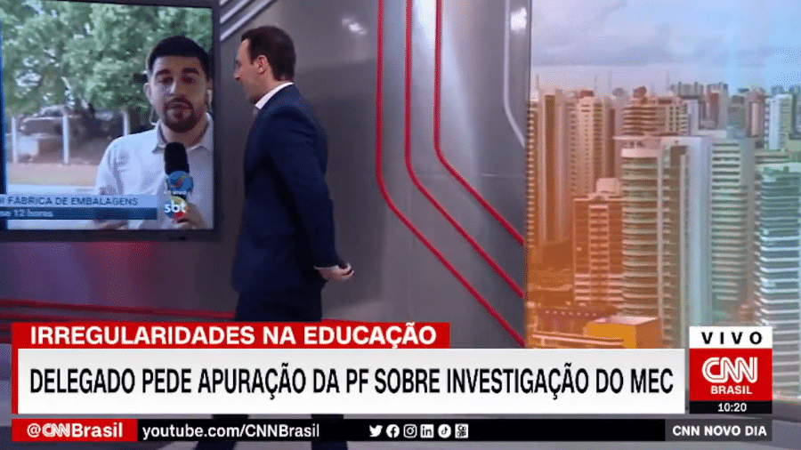 Rafael Colombo esclareceu "invasão" do SBT no programa "CNN Novo Dia" - Reprodução/Twitter