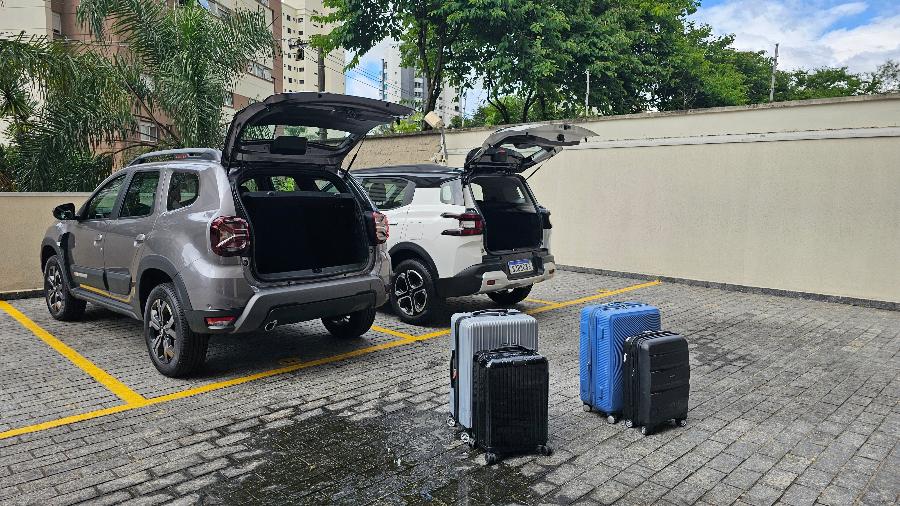 Duster Plus (esq.) e C3 Aircross estão entre os dois SUVs compactos com os melhores porta-malas