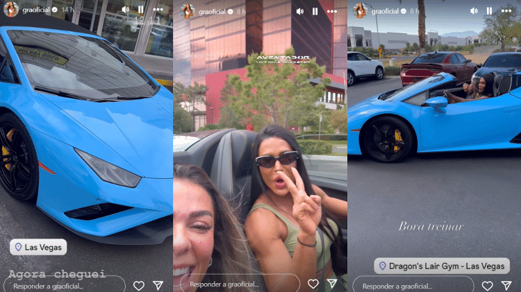 Gracyanne Barbosa dirige carro de luxo em Las Vegas