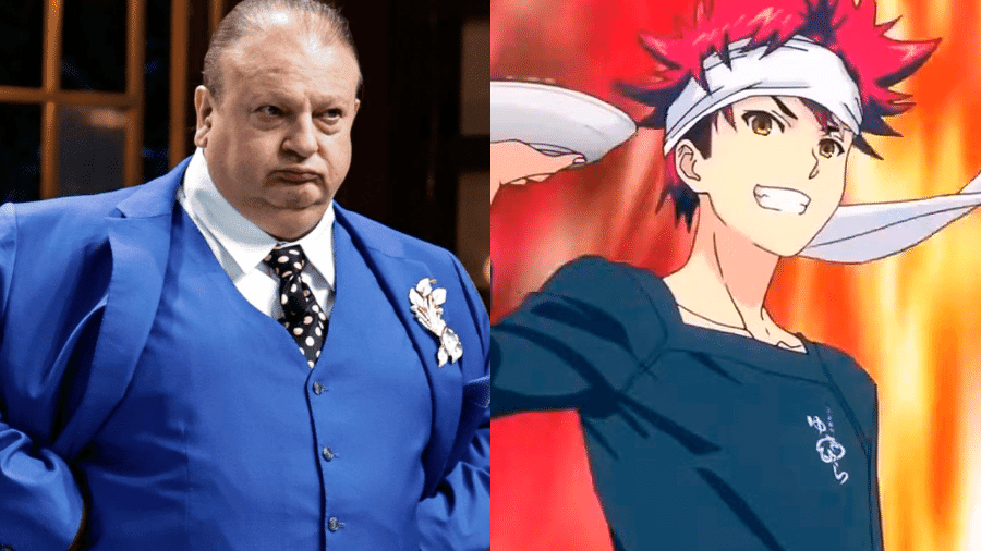 Chef Eric Jacquin e Soma do anime "Food Wars" - Montagem: Reprodução/Band/J.C.Staff