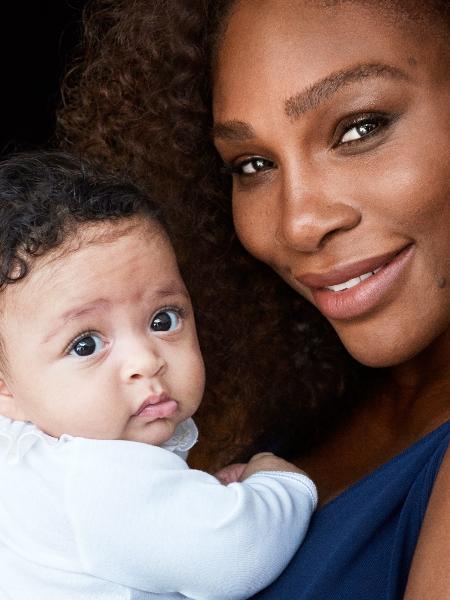 Serena Williams com a filha, Alexis Olympia, para a Vogue America de fevereiro de 2018 - Divulgação
