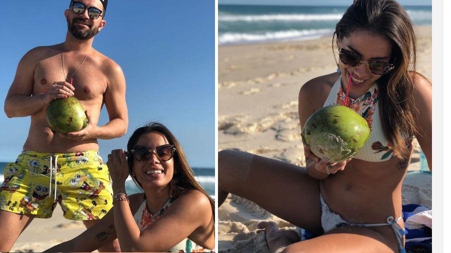 Anitta curte praia com amigo - Reprodução/Instagram