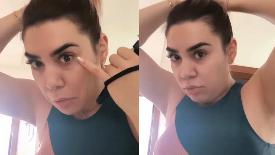 Naiara Azevedo reclamou de inchaço no rosto enquanto se arrumava para treino na manhã de hoje - Reprodução/Instagram/@naiaraazavedo