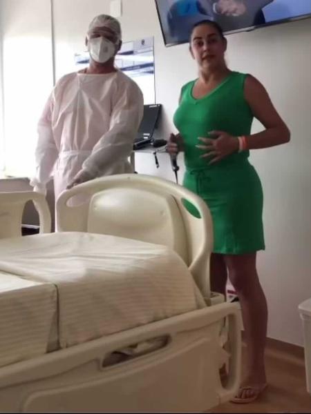 No hospital, Silvia Abravanel mostrou rotina de exercícios para tratar a covid-19 - Reprodução/Instagram