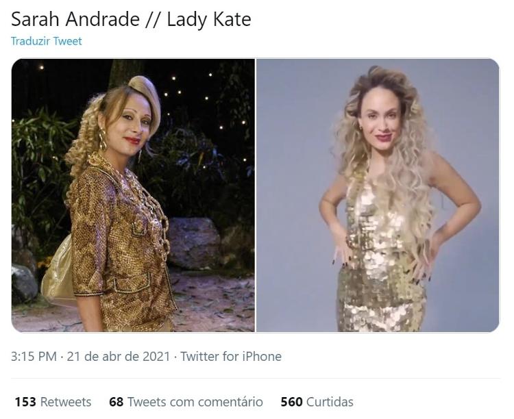 Sarah Andrade vira meme - Reprodução/Twitter - Reprodução/Twitter
