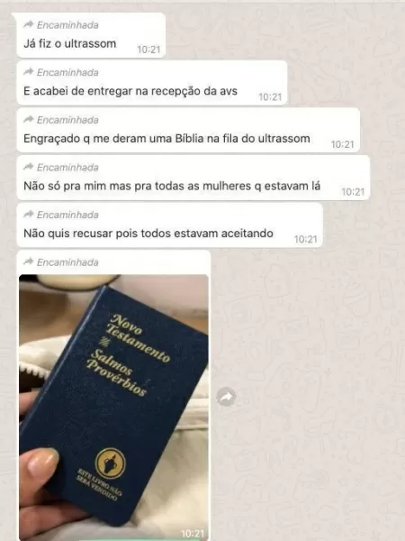 Vítima de violência sexual recebe Bíblia dentro de hospital referência em aborto legal