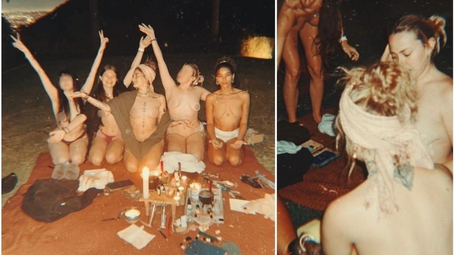 Paris Jackson mostrou registros de ritual politeísta para a chegada da lua cheia com as amigas - Reprodução: Instagram