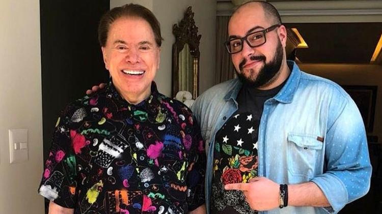 Tiago Abravanel e Silvio Santos, na casa do comunicador, em São Paulo