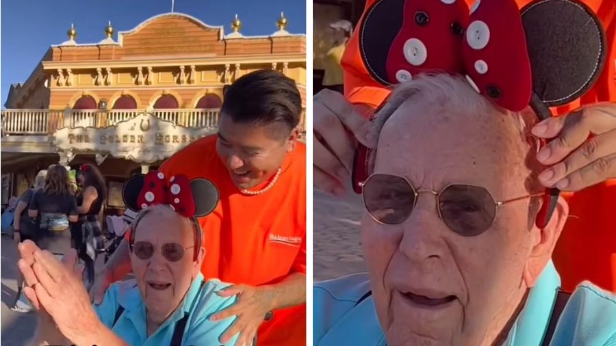 Influenciador leva veterano norte-americano na Disney - Divulgação/ Tiktok