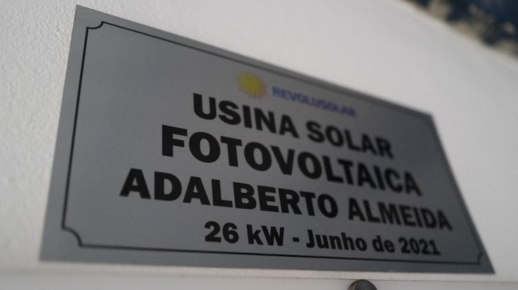A usina de geração de energia solar do morro da Babilônia leva o nome de Adalberto - Lucas Landau/ysoke - Lucas Landau/UOL