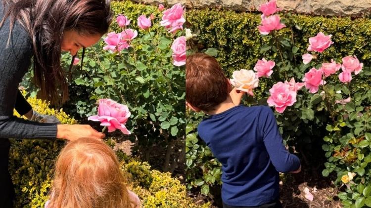 Meghan Markle posta fotos de filhos nos jardins de sua casa na Califórnia Meghan Markle posta fotos de filhos nos jardins de sua casa na Califórnia
