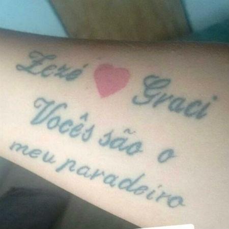 Fã faz tatuagem em homenagem a Zezé Di Camargo e Graciele Lacerda: "Meu paradeiro" - Reprodução/Instagram - Reprodução/Instagram