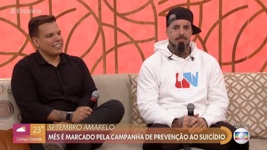 Tico Santa Cruz e Silmar durante o Encontro com Fátima Bernardes - Reprodução/Globo