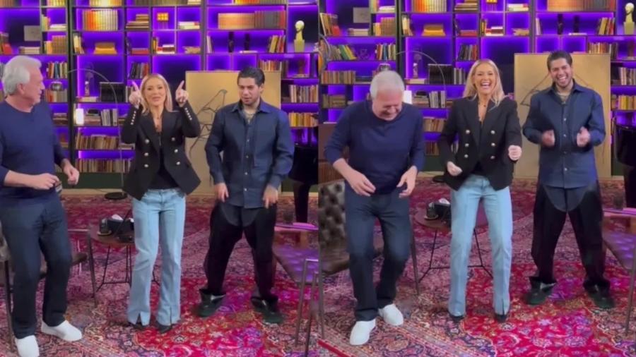 Pedro Bial dança com Virginia e Zé Felipe