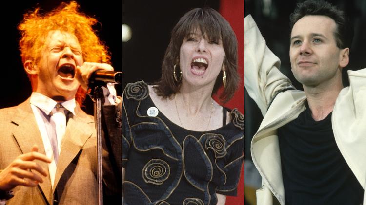 Mick Hucknall, do Simply Red, Chrissie Hynde, do Pretenders, e Jim Kerr, do Simple Minds, na época em que estiveram no Brasil em 1988, na primeira edição oficial do festival Hollywood Rock