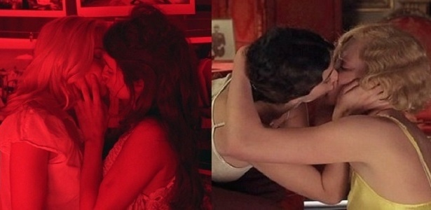 Penélope beija Scarlett em "Vicky Cristina..." e Charlize em "Três Vidas e um Destino" - Reprodução/Montagem
