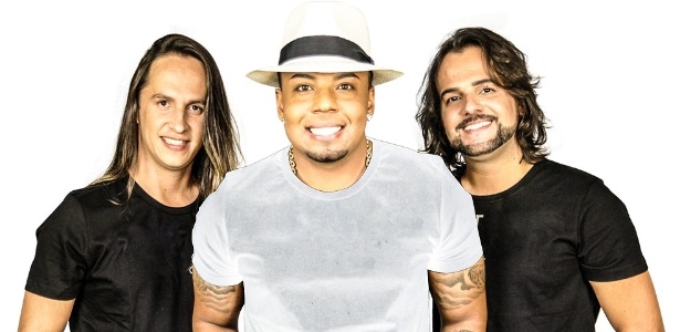 O cantor Nego Rainner, no centro, com o grupo Só Pra Xamegar - Divulgação - Divulgação