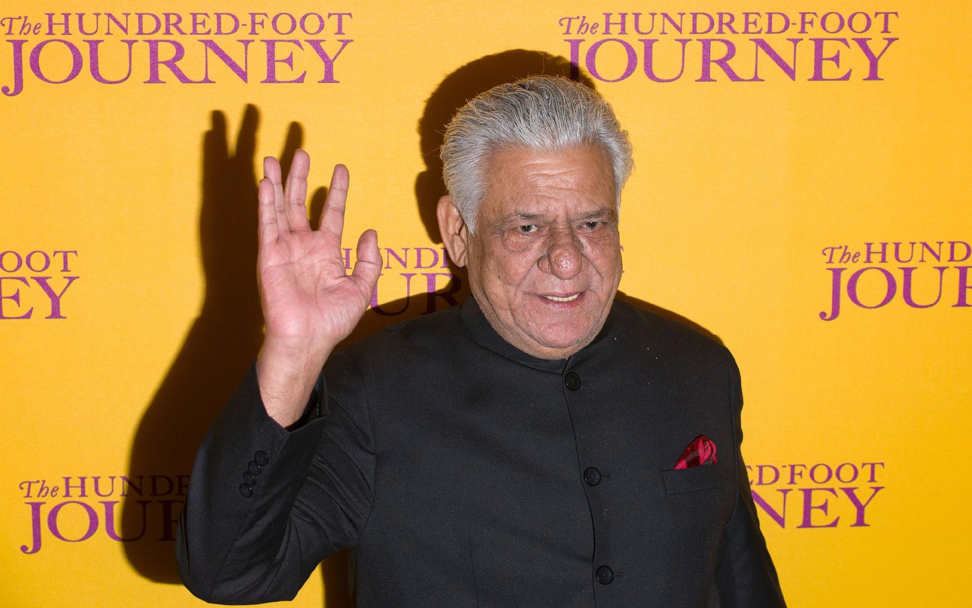 O ator indiano Om Puri durante o lançamento do filme "A 100 Passos de um Sonho" em Londres, em 2014 - Justin Tallis/AFP Photo