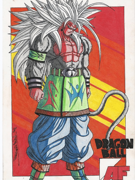 Um close de um desenho animado de um jovem goku generativo ai