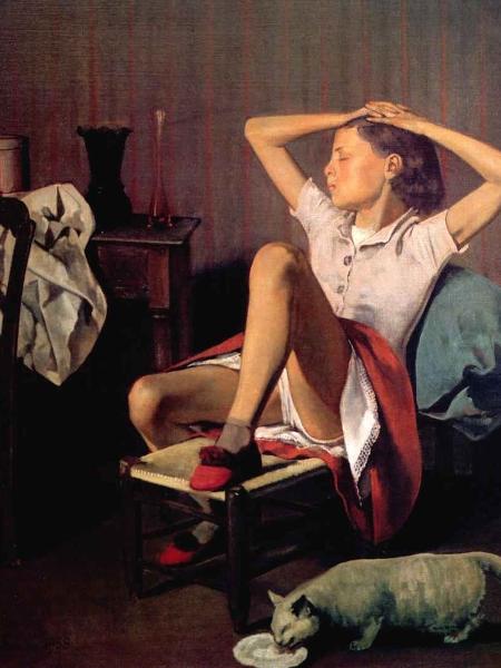 Obra "Thérèse Dreaming", de 1938, pintada por Balthus - Reprodução