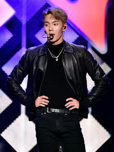 13.12.2019 - Shownu se apresenta com o Monsta X no iHeartRadio"s Z100 Jingle Ball, em Nova York (EUA) - Dia Dipasupil/Getty Images for iHeartMedia