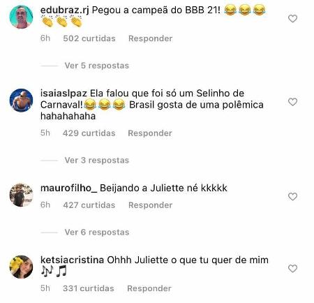 Comentários no último post de Thiago Rodrigues no Instagram - Reprodução - Reprodução