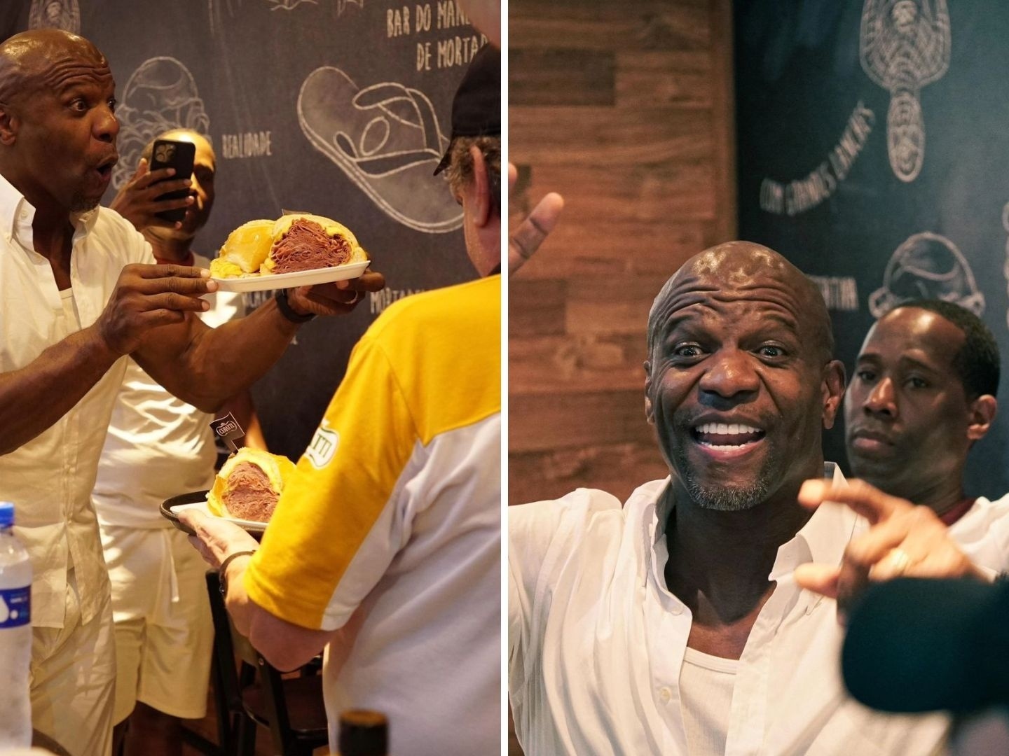 Terry Crews visita o Mercado Municipal de São Paulo e atrai fãs