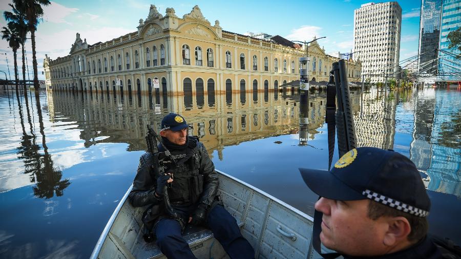 Guarda Municipal de Porto Alegre patrulha as ruas alugadas da capital gaúcha