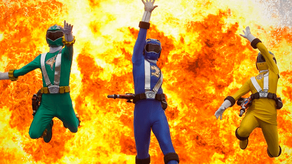 Cena de uma série Super Sentai