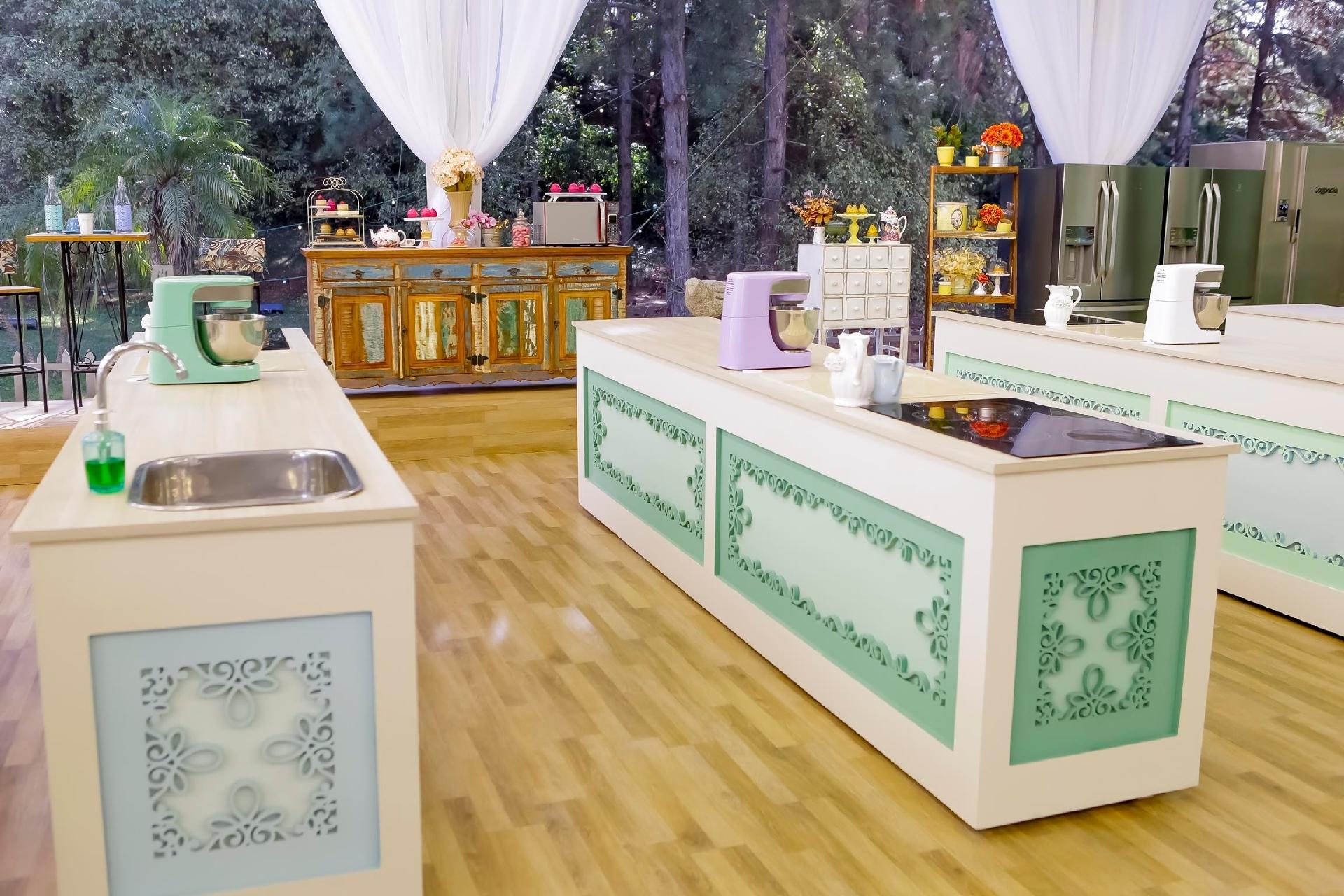 Cenário da quarta temporada do "Bake Off Brasil", reality culinário do SBT - Gabriel Cardoso/SBT