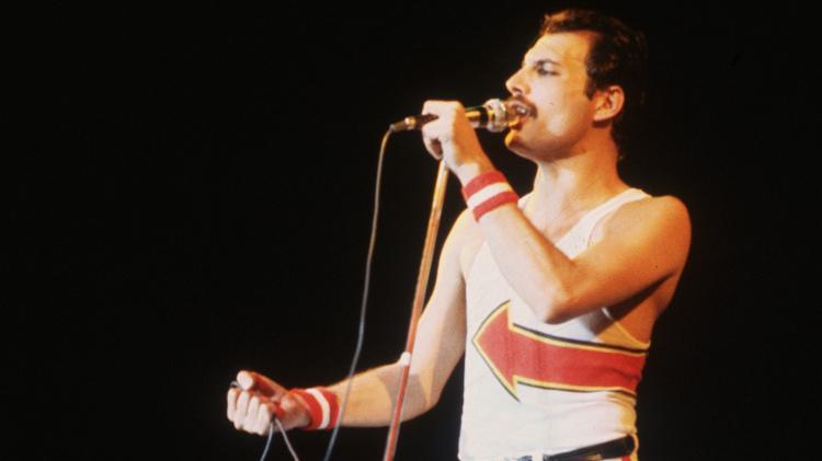 Freddie Mercury em show do Queen - Getty Images - Getty Images