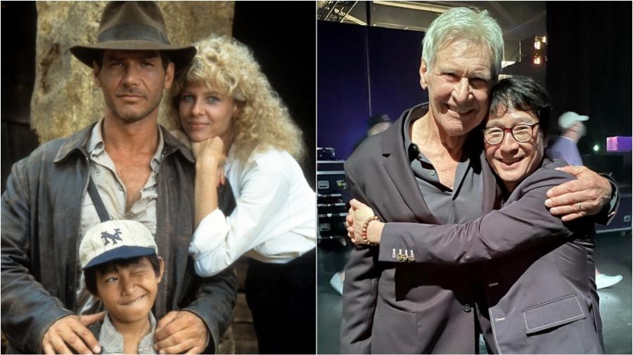 Harrison Ford e Ke Huy Quan atuaram em "Indiana Jones e o Templo Perdido" juntos - Divulgação/IMDB | Reprodução/Instagram