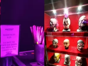 De figurinos a baquetas quebradas de Eloy: o que tem no museu do Knotfest