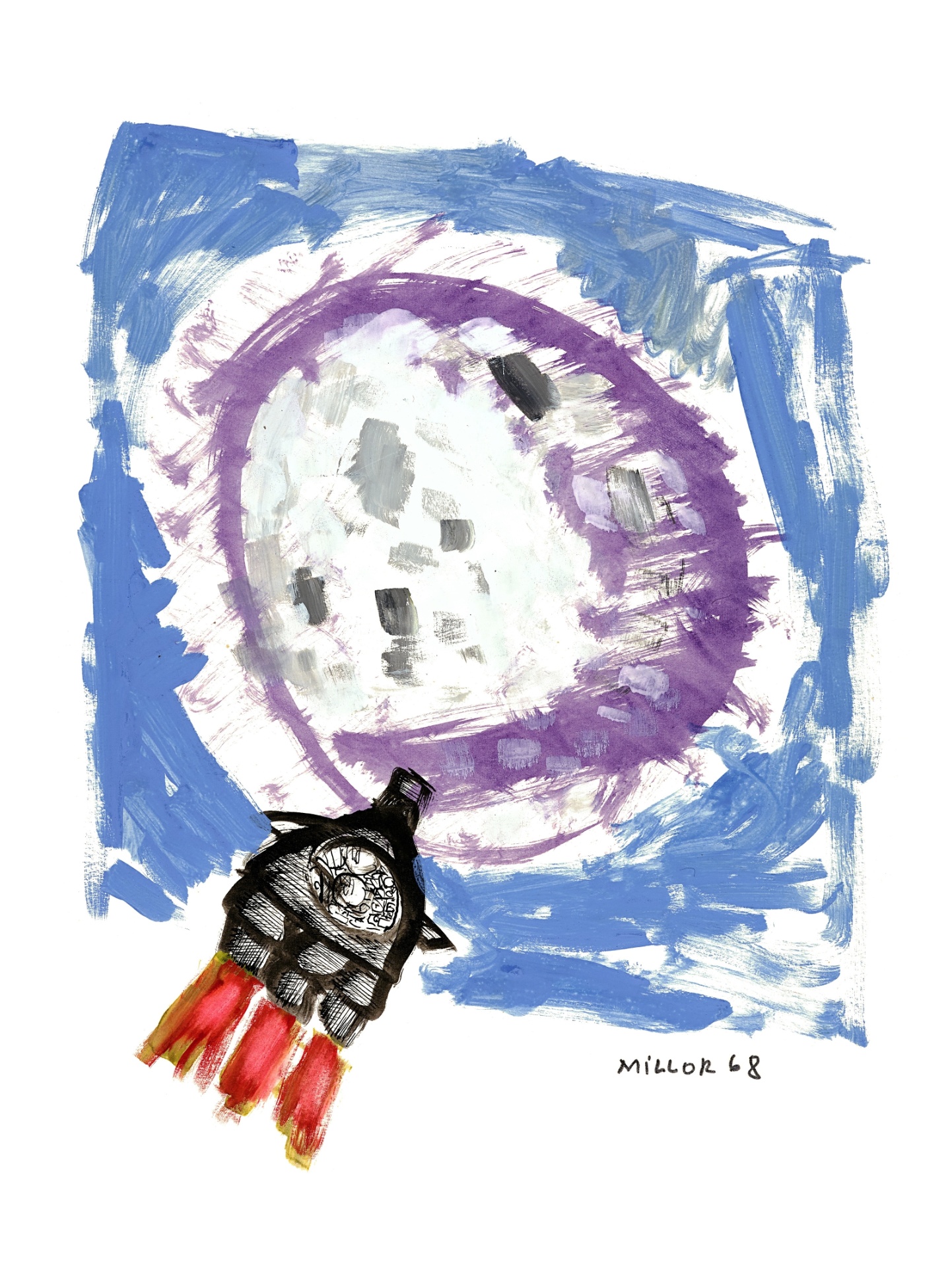 Desenho, 1968. Nanquim e guache sobre cartão, 31,7 x 25 cm. A exposição "Millôr: obra gráfica" fica em cartaz de 17 de abril a 21 de agosto de 2016, no Instituto Moreira Salles (rua Marquês de São Vicente, 476, Gávea, Rio de Janeiro). A entrada é franca - Acervo Millôr Fernandes / Instituto Moreira Salles