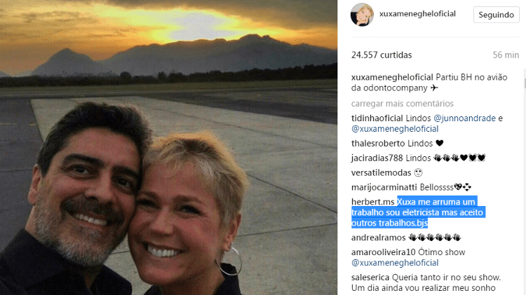 Foto de Xuxa com Junno rende pedido de emprego e pergunta inusitada - Reprodução/Instagram - Reprodução/Instagram