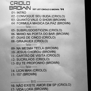 Set list do show - Reprodução Instagram - Reprodução Instagram