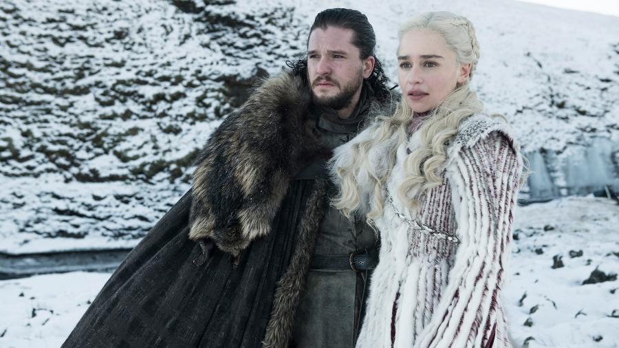 Jon Snow e Daenerys Targaryen em cena de "Game of Thrones" - Divulgação