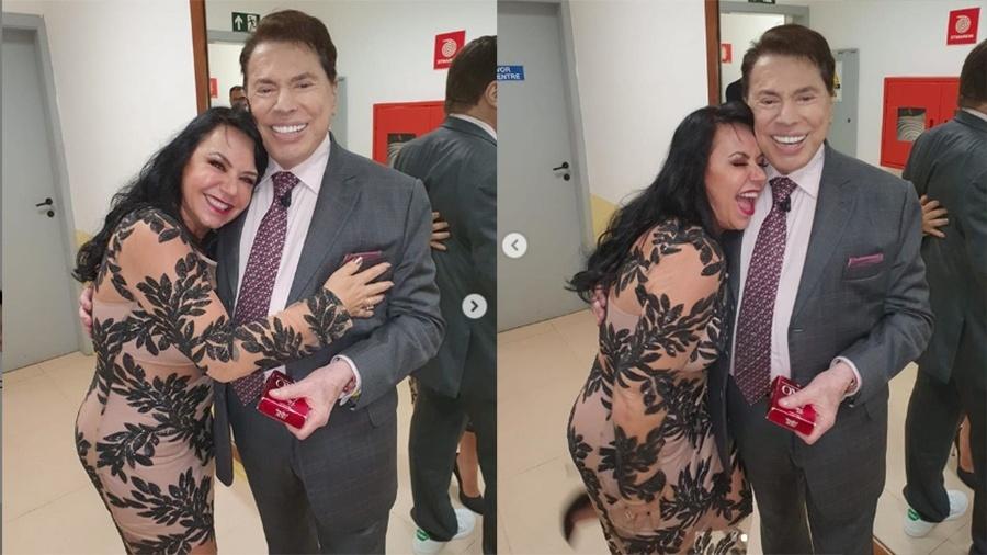 Flor posa com Silvio Santos nos bastidores do SBT - Reprodução/Instagram