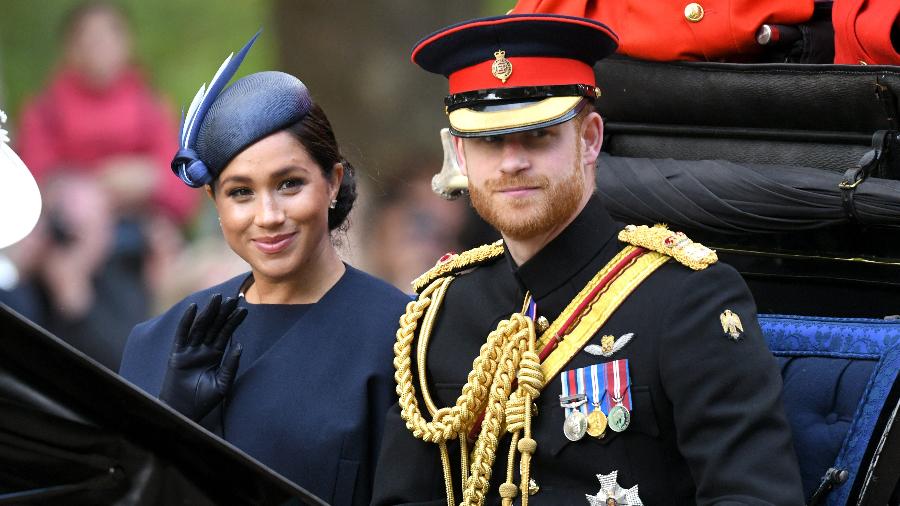 Meghan Markle e Príncipe Harry durante Trooping The Colour 2019 - Karwai Tang/WireImage