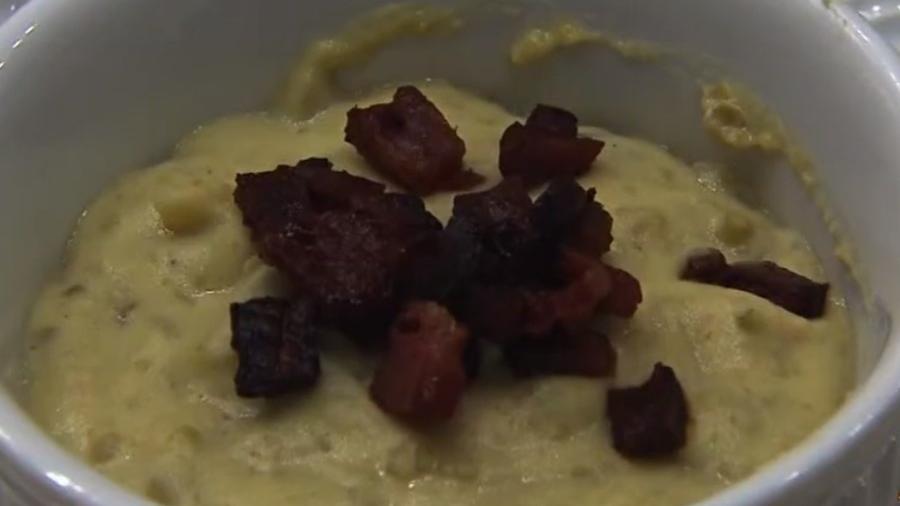 Creme de ervilha com bacon feito por Ana Maria Braga - Reprodução/TV Globo