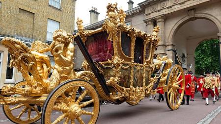 A Gold State Coach, Carruagem de Ouro de Estado, será usada na segunda procissão de Charles e Camilla - Reprodução/Royal Collection Trust - Reprodução/Royal Collection Trust
