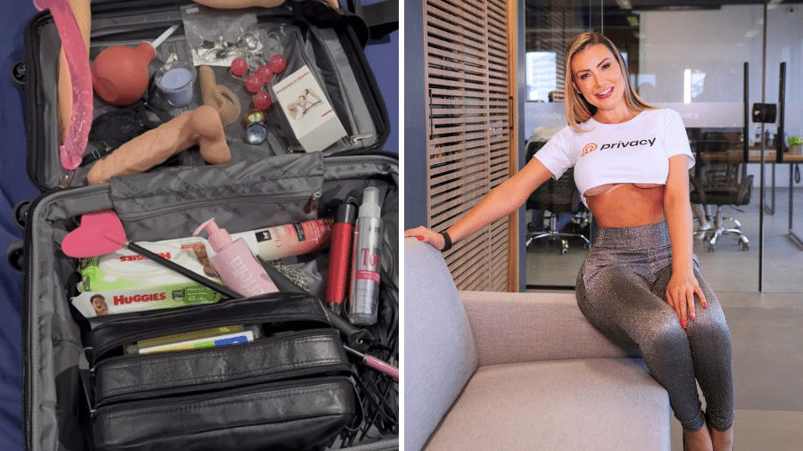 Andressa mostrou todos os produtos que vão em sua malinha "do sexo" - Reprodução / Instagram