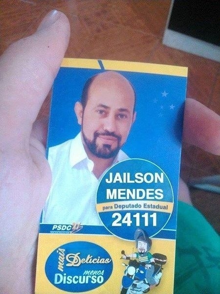 Sósia de Jailson Mendes ganha montagem em panfleto de campanha - Reprodução/Montagem