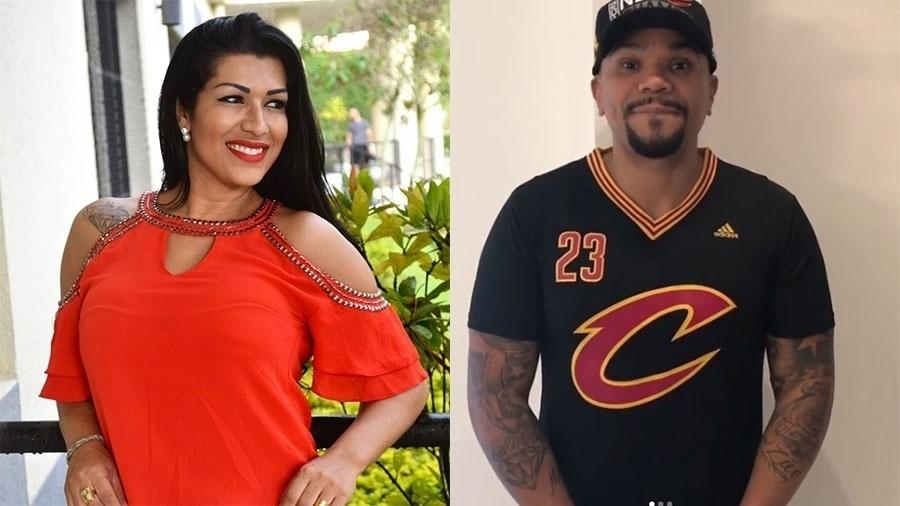 Ellen Cardoso, a mulher Moranguinho e Naldo têm diamantes tatuados em locais diferentes. Ela fez o desenho no ombro, já o cantor tatuou no antebraço - Reprodução/Instagram